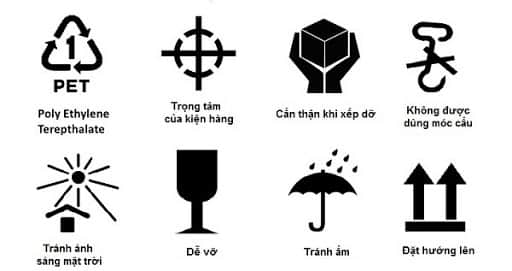 các ký hiệu trên thùng carton