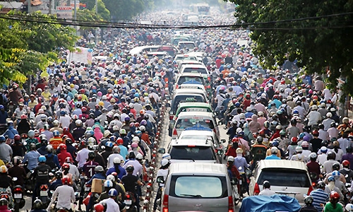 Tình trạng kẹt xe ở Sài Gòn